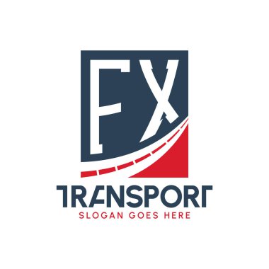 Harf FX Nakliye Logosu Tasarımı. Modern FX Karayolu Teslimat Logosu, Ulaştırma Şirketi ve Filo İşletmeleri