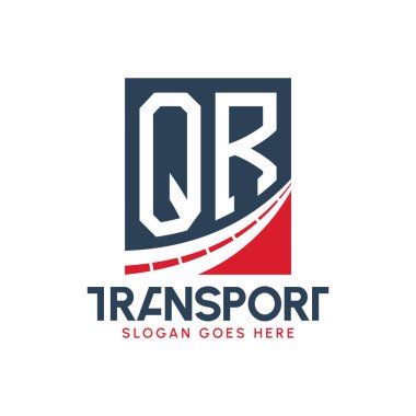 Harf QR Nakliye Logosu Tasarımı. Modern QR Karayolu Teslimat, Ulaştırma Şirketi ve Filo İşletmeleri Logosu