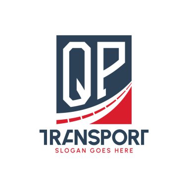 Harf QP Nakliye Logosu Tasarımı. Modern QP Karayolu Teslimat Logosu, Ulaştırma Şirketi ve Filo İşletmeleri