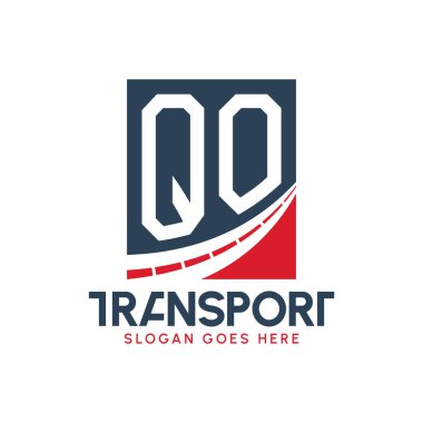 Mektup QO Nakliye Logosu Tasarımı. Modern QO Karayolu Teslimat Logosu, Ulaştırma Şirketi ve Filo İşletmeleri