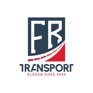 Harf FR Nakliye Logosu Tasarımı. Modern FR Karayolu Teslimat, Ulaştırma Şirketi ve Filo İşletmeleri Logosu