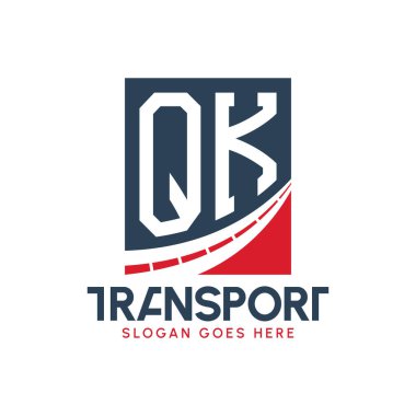 QK Taşımacılık Logosu Tasarımı. Modern QK Karayolu Teslimat, Ulaştırma Şirketi ve Filo İşletmeleri Logosu