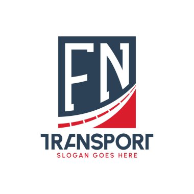 Harf FN Nakliye Logosu Tasarımı. Modern FN Karayolu Teslimat Logosu, Ulaştırma Şirketi ve Filo İşletmeleri