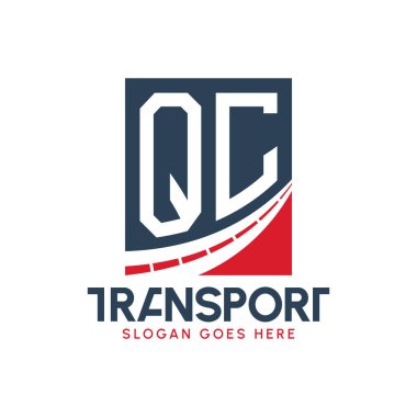 Harf QC Nakliye Logosu Tasarımı. Modern QC Karayolu Teslimat, Ulaştırma Şirketi ve Filo İşletmeleri Logosu