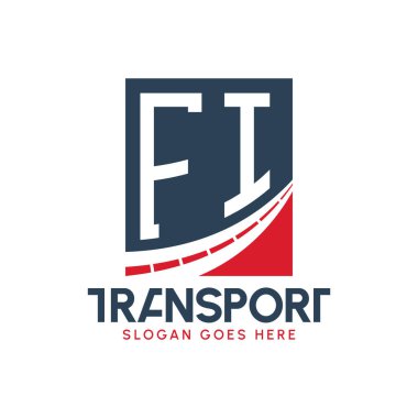 Harf FI Nakliye Logosu Tasarımı. Modern FI Karayolu Teslimat Logosu, Ulaştırma Şirketi ve Filo İşletmeleri