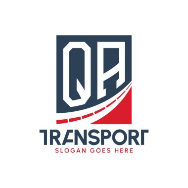 Harf QA Taşımacılık Logosu Tasarımı. Modern QA Karayolu Teslimat, Ulaştırma Şirketi ve Filo İşletmeleri Logosu