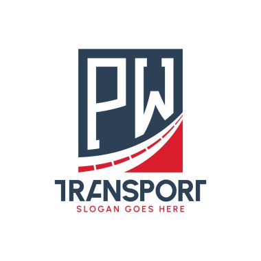 Harf PW Nakliye Logosu Tasarımı. Modern PW Kargo, Ulaştırma Şirketi ve Filo İşletmeleri Logosu