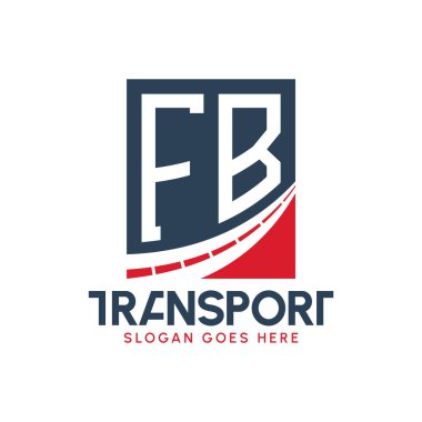 Harf FB Nakliye Logosu Tasarımı. Modern FB Karayolu Teslimat, Ulaştırma Şirketi ve Filo İşletmeleri Logosu