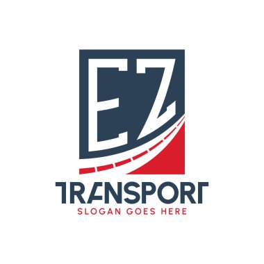 Harf EZ Nakliye Logosu Tasarımı. Modern EZ Karayolu Teslimat, Ulaştırma Şirketi ve Filo İşletmeleri Logosu