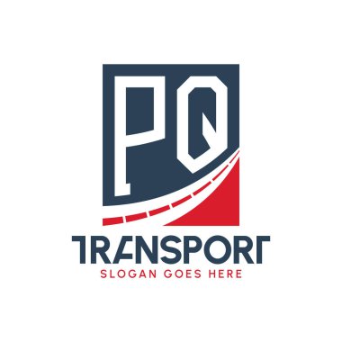 Harf PQ Nakliye Logosu Tasarımı. Modern PQ Karayolu Teslimat, Ulaştırma Şirketi ve Filo İşletmeleri Logosu