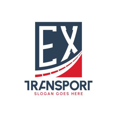 Harf EX Nakliye Logosu Tasarımı. Modern EX Karayolu Teslimat, Ulaştırma Şirketi ve Filo İşletmeleri Logosu