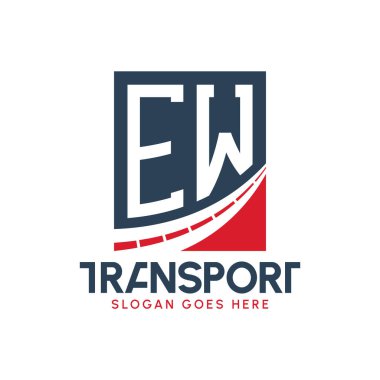 Harf EW Nakliye Logosu Tasarımı. Modern EW Karayolu Teslimat, Ulaştırma Şirketi ve Filo İşletmeleri Logosu