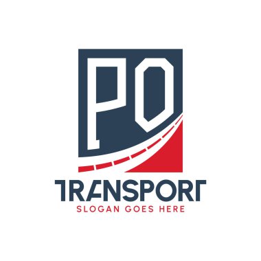 Posta Taşımacılık Logosu Tasarımı. Modern PO Kargo Logosu, Ulaştırma Şirketi ve Filo İşletmeleri