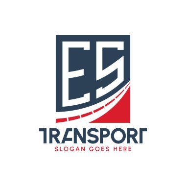 ES Harfi Nakliye Logosu Tasarımı. Modern ES Kargo, Ulaştırma Şirketi ve Filo İşletmeleri Logosu