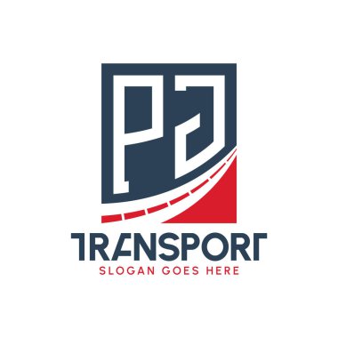 Harf PJ Nakliye Logosu Tasarımı. Modern PJ Kargo, Ulaştırma Şirketi ve Filo İşletmeleri Logosu