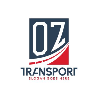 Mektup OZ Taşımacılık Logosu Tasarımı. Modern OZ Yolu Teslimat Logosu, Ulaştırma Şirketi ve Filo İşletmeleri