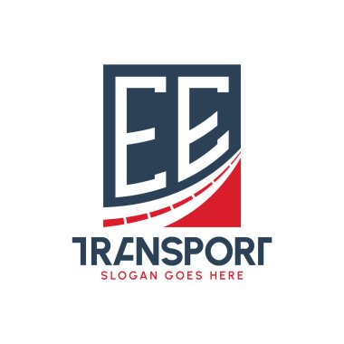 EE Taşımacılık Logosu Tasarımı. Modern EE Karayolu Teslimat Logosu, Ulaştırma Şirketi ve Filo İşletmeleri