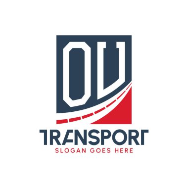 Mektup OU Nakliye Logosu Tasarımı. Modern OU Yol Teslimat, Ulaştırma Şirketi ve Filo İşletmeleri Logosu