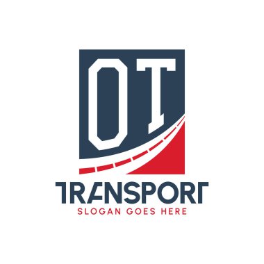 Harf OT Nakliye Logosu Tasarımı. Modern OT Karayolu Teslimat, Ulaştırma Şirketi ve Filo İşletmeleri Logosu