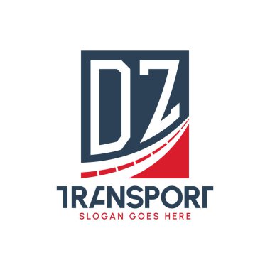 Harf DZ Nakliye Logosu Tasarımı. Modern DZ Karayolu Teslimat, Ulaştırma Şirketi ve Filo İşletmeleri Logosu
