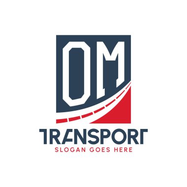 Harf OM Nakliye Logosu Tasarımı. Modern OM Karayolu Teslimat, Ulaştırma Şirketi ve Filo İşletmeleri Logosu