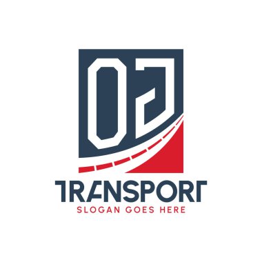 Harf OJ Taşımacılık Logosu Tasarımı. Modern OJ Road Teslimat, Ulaştırma Şirketi ve Filo İşletmeleri Logosu