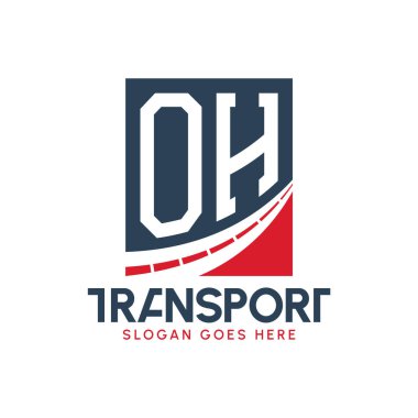 OH Harfi Nakliye Logosu Tasarımı. Modern OH Kargo, Nakliye Şirketi ve Donanma İşletmeleri Logosu