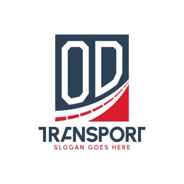 Harf aşırı doz logo tasarımı. Modern OD Kargo, Nakliye Şirketi ve Filo İşletmeleri Logosu