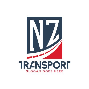 Harf NZ Nakliye Logosu Tasarımı. Modern NZ Karayolu Teslimat Logosu, Ulaştırma Şirketi ve Filo İşletmeleri
