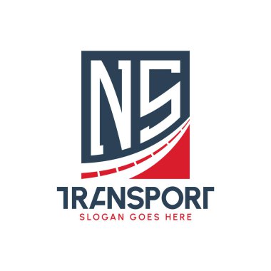 Harf NS Nakliye Logosu Tasarımı. Modern NS Karayolu Teslimat Logosu, Ulaştırma Şirketi ve Filo İşletmeleri