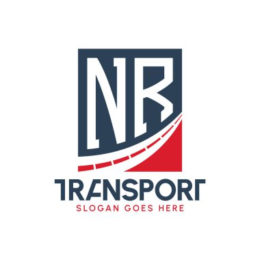 Harf NR Nakliye Logosu Tasarımı. Modern NR Karayolu Teslimat Logosu, Ulaştırma Şirketi ve Filo İşletmeleri