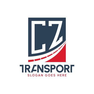 Harf CZ Nakliye Logosu Tasarımı. Modern CZ Karayolu Teslimat Logosu, Ulaştırma Şirketi ve Filo İşletmeleri
