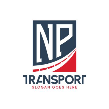 Harf NP Nakliye Logosu Tasarımı. Modern NP Kargo, Ulaştırma Şirketi ve Filo İşletmeleri Logosu