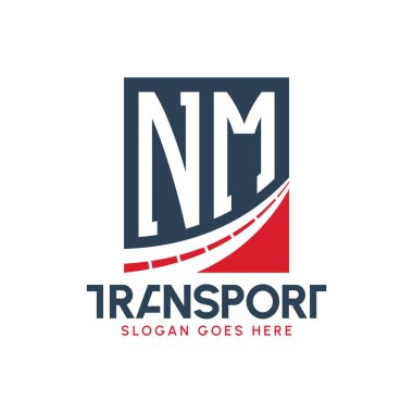 Harf NM Nakliye Logosu Tasarımı. Modern NM Karayolu Teslimat, Ulaştırma Şirketi ve Filo İşletmeleri Logosu