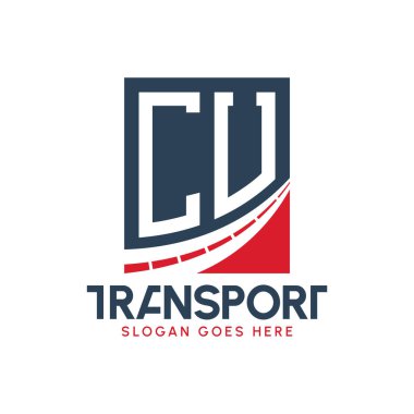 Harf CU Nakliye Logosu Tasarımı. Modern CU Kargo Logosu, Ulaştırma Şirketi ve Filo İşletmeleri