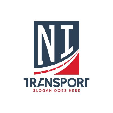 Harf NI Nakliye Logosu Tasarımı. Modern NI Karayolu Teslimat Logosu, Ulaştırma Şirketi ve Filo İşletmeleri