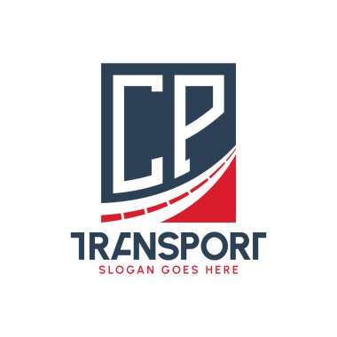 Harf CP Nakliye Logosu Tasarımı. Modern CP Karayolu Teslimat Logosu, Ulaştırma Şirketi ve Filo İşletmeleri