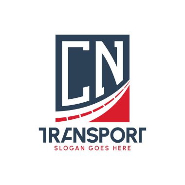 Harf CN Nakliye Logosu Tasarımı. Modern CN Karayolu Teslimat Logosu, Ulaştırma Şirketi ve Filo İşletmeleri