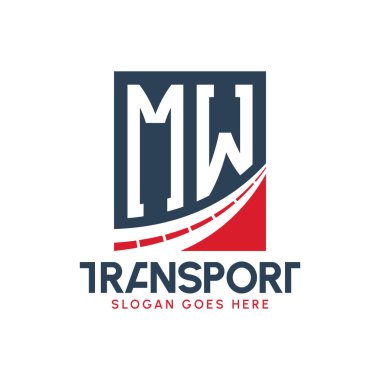 Harf MW Nakliye Logosu Tasarımı. Modern MW Kargo, Ulaştırma Şirketi ve Filo İşletmeleri Logosu