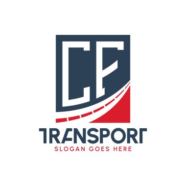 Harf CF Nakliye Logosu Tasarımı. Modern CF Karayolu Teslimat Logosu, Ulaştırma Şirketi ve Filo İşletmeleri