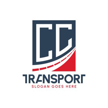 Harf CC Nakliye Logosu Tasarımı. Modern CC Karayolu Teslimat Logosu, Ulaştırma Şirketi ve Filo İşletmeleri