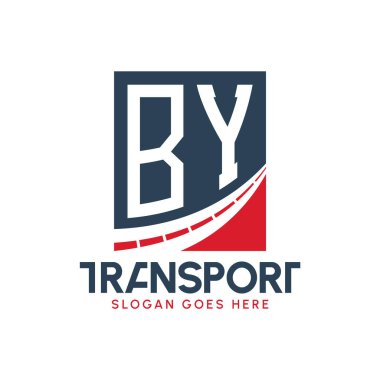 Harf by Transport Logo Tasarımı. Modern BY Karayolu Teslimat, Ulaştırma Şirketi ve Filo İşletmeleri Logosu