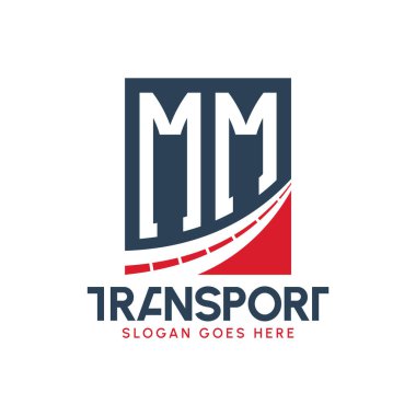 Harf MM Nakliye Logosu Tasarımı. Modern MM Karayolu Teslimat, Ulaştırma Şirketi ve Filo İşletmeleri Logosu