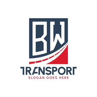Harf BW Nakliye Logosu Tasarımı. Modern BW Kargo Logosu, Nakliye Şirketi ve Filo İşletmeleri