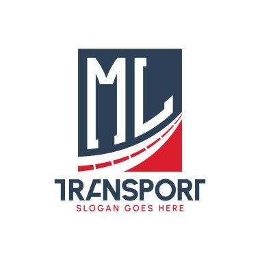 Harf ML Nakliye Logosu Tasarımı. Modern ML Karayolu Teslimat, Ulaştırma Şirketi ve Filo İşletmeleri Logosu