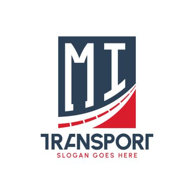 Harf MI Nakliye Logosu Tasarımı. Modern MI Kargo, Ulaştırma Şirketi ve Filo İşletmeleri Logosu
