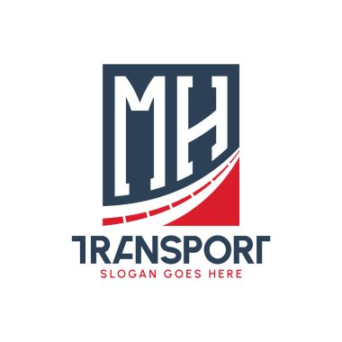MH Taşımacılık Logosu Tasarımı. Modern MH Karayolu Teslimat Logosu, Ulaştırma Şirketi ve Filo İşletmeleri
