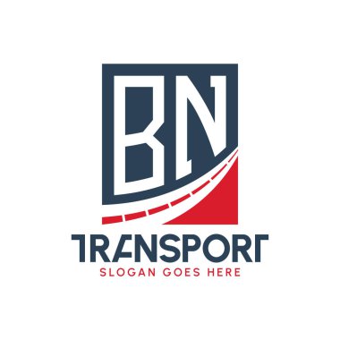 Harf BN Nakliye Logosu Tasarımı. Modern BN Yol Teslimat Logosu, Ulaştırma Şirketi ve Filo İşletmeleri