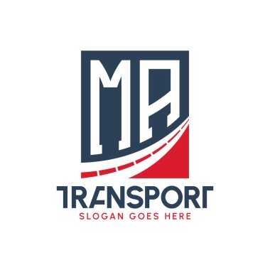 MA Mektup Taşıma Logosu Tasarımı. Modern MA Karayolu Teslimat Logosu, Nakliye Şirketi ve Filo İşletmeleri