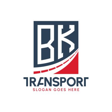 Harf BK Nakliye Logosu Tasarımı. Modern BK Karayolu Teslimat, Ulaştırma Şirketi ve Filo İşletmeleri Logosu